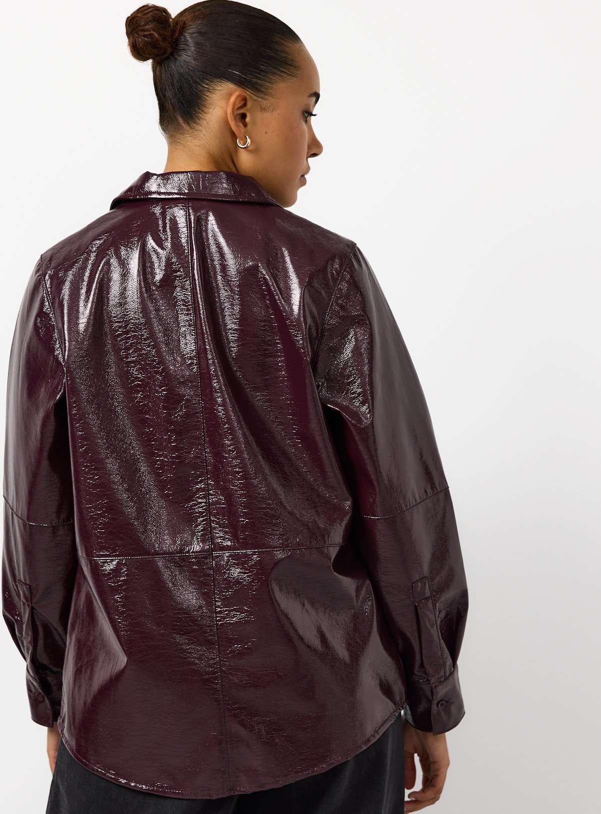 Burgundy Vinyl Long Sleeve Shirt 16 - Image 4 thumbnail